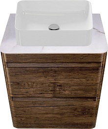 Style Line Тумба с раковиной подвесная Атлантика 60, старое дерево, столешница ID01 – фотография-1